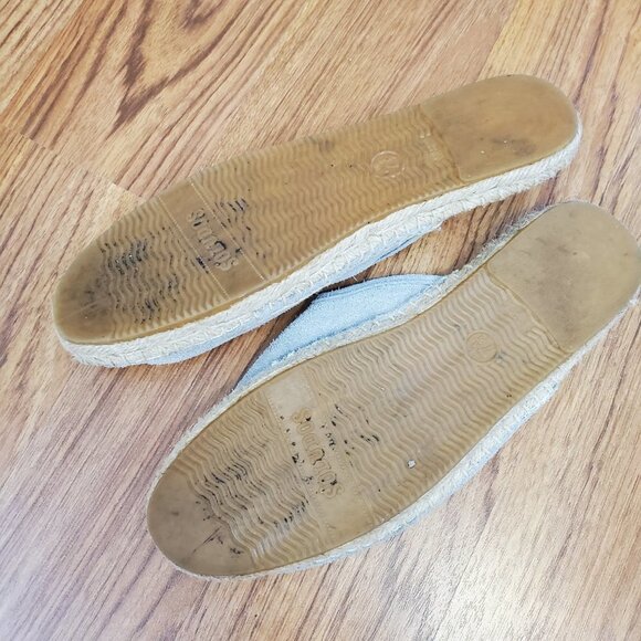 Soludos Blue/gray Suede Leather Slides Clogs espadrilles 7.5/38 - Picture 5 of 6